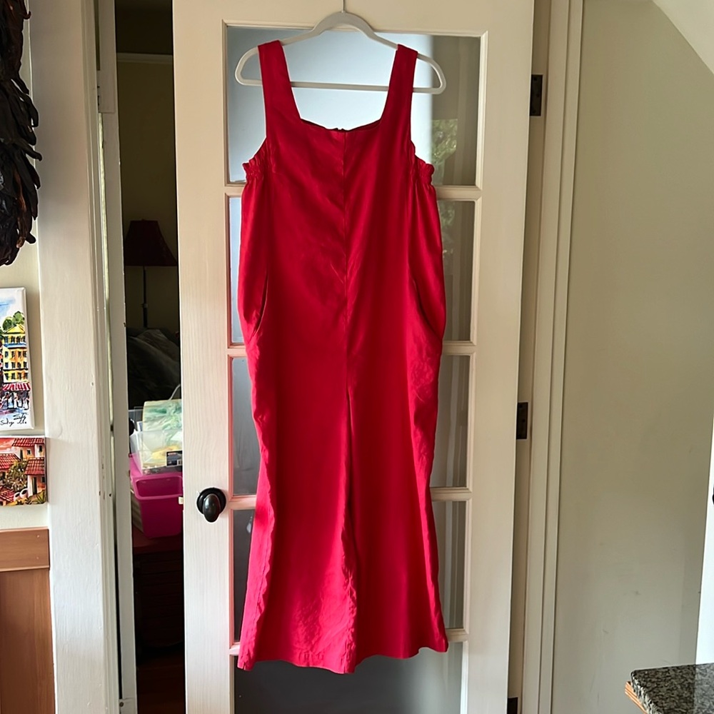 Halston red jumpsuit